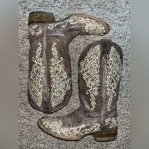 Corral Crater Bone Square Toe Boots